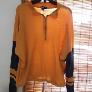 Plus size long sleeve crop sweater